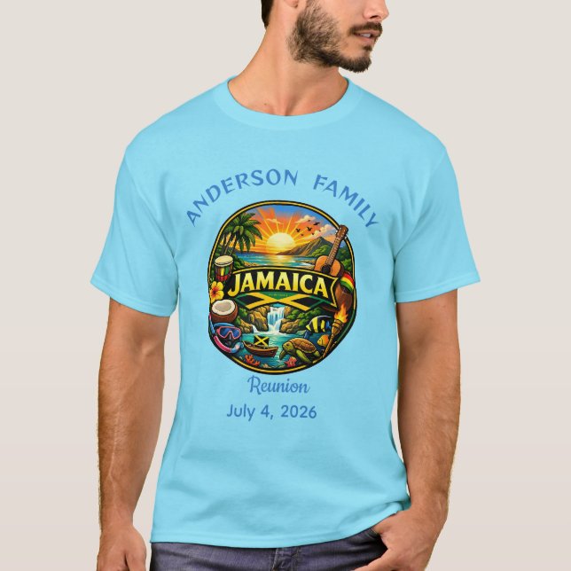 T-shirt réunion de famille jamaïcaine (Devant)