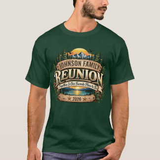 T-shirt Réunion de famille personnalisée au lac de montagn