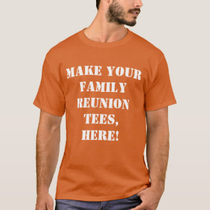 T-shirt Réunion de famille personnalisée orange. Créez vot