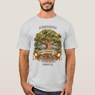 T-shirt Réunion de famille personnalisée Vintage Chêne