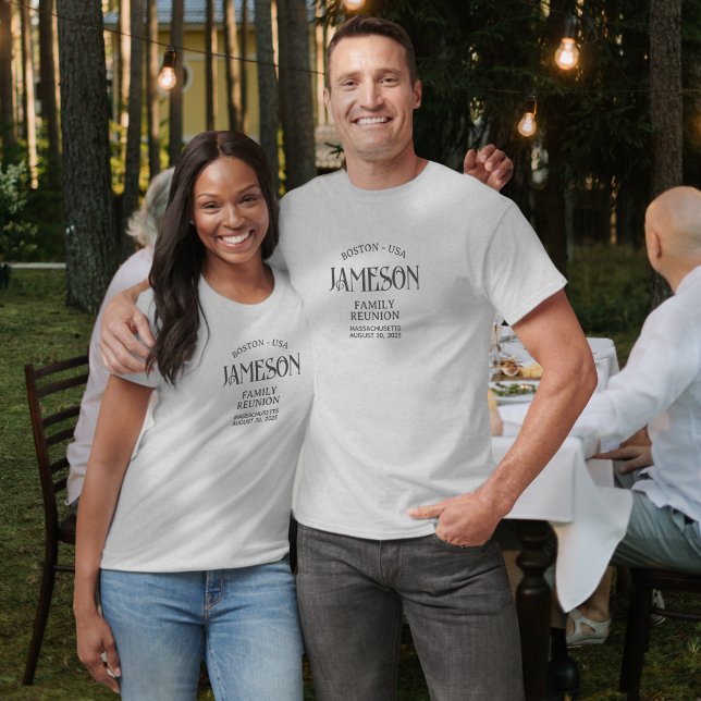 T-shirt Réunion de la famille de scripts d'arc classique p (Planning a family reunion? Create your own custom matching t-shirts for guests to enjoy!)