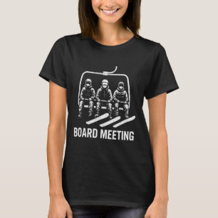T-shirt Réunion de planche de snowboard Remontée mécanique