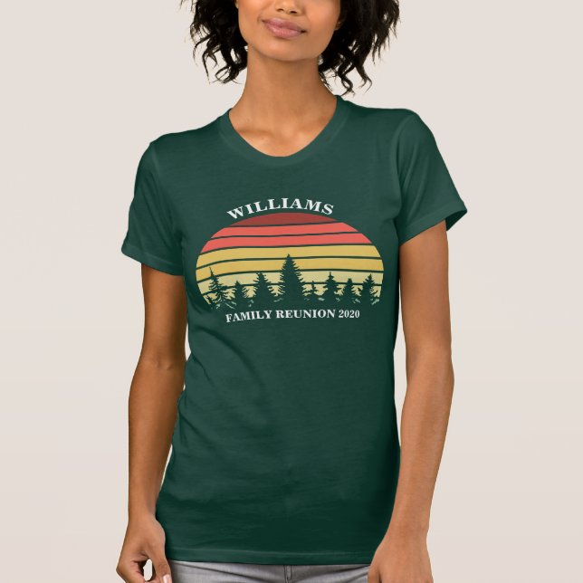 T-shirt Réunion en famille Camping sur mesure Voyage Forêt (Devant)