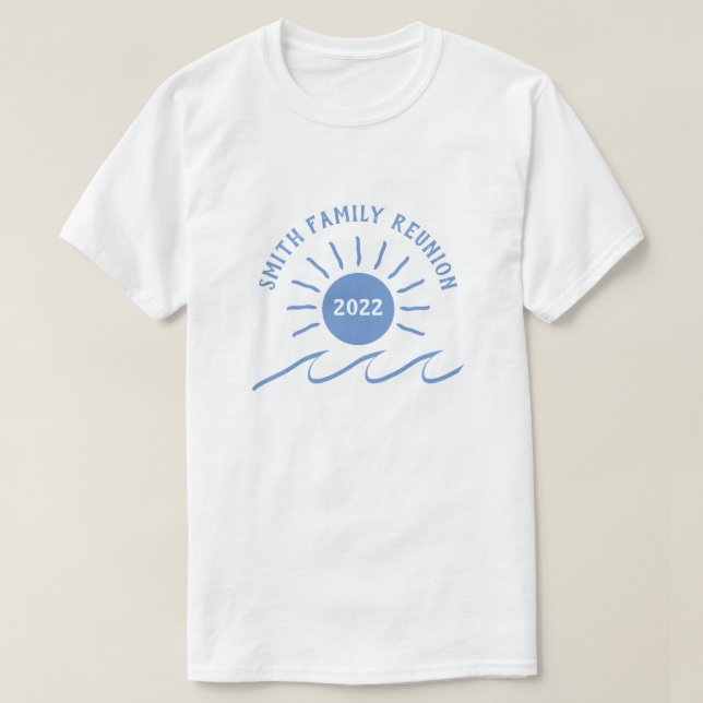 T-shirt Réunion en famille - Extérieur - Soleil à la plage (Design devant)