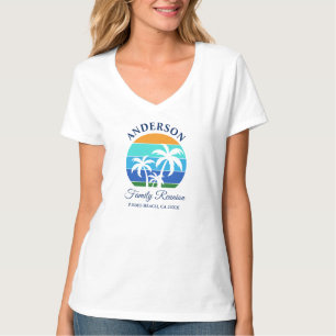 T-shirt Réunion en famille Summer Beach Palm Trees V
