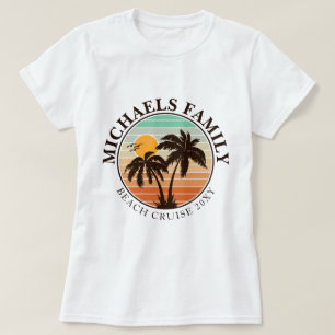 T-shirt Réunion en famille Summer Sunset Beach Palm Trees