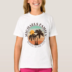 T-shirt Réunion en famille Summer Sunset Beach Palm Trees