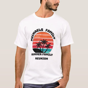 T-shirt Réunion en famille Summer Sunset Beach Palmier