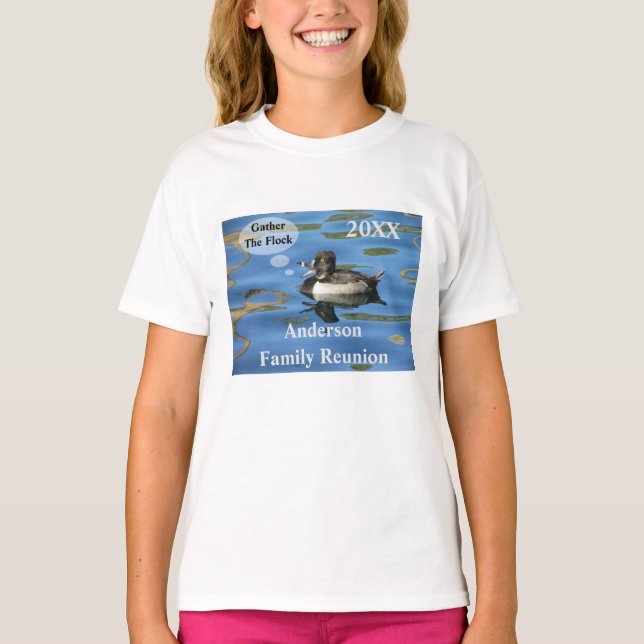 T-shirt Réunion familiale Canard humoristique sur le lac É (Devant)