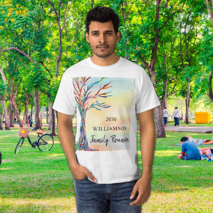 T-shirt Réunion familiale de l'arbre généalogique coloré