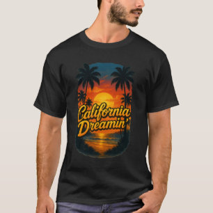 T-shirt Rêve californien Coucher de soleil côtier Sérénité