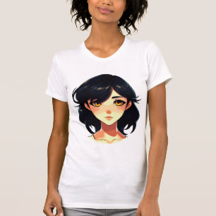 T-shirt Rêve d'anime romantique : Beauté aux cheveux bleus