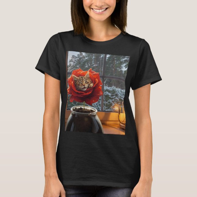 T-shirt Rêve de chat rose  (Devant)