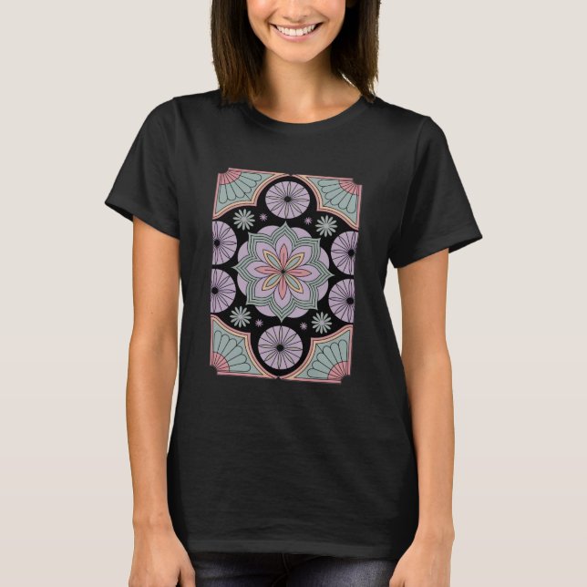 T-shirt Rêve de Mandala Lotus de Minuit (Devant)