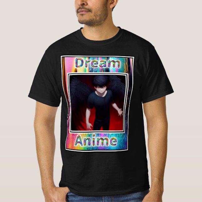 T-shirt Rêve de plume noire Anime (Devant)