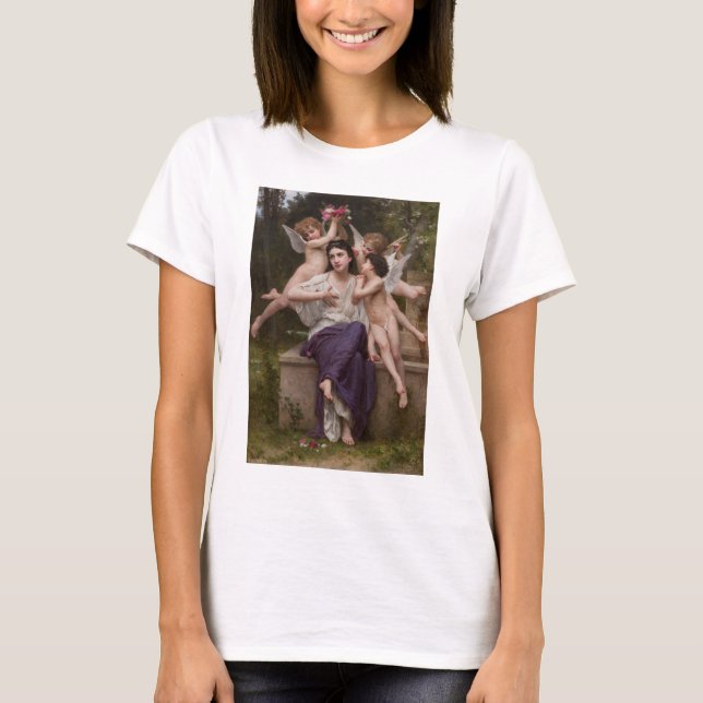 T-shirt Rêve de printemps, Dream of Spring par Bouguereau (Devant)