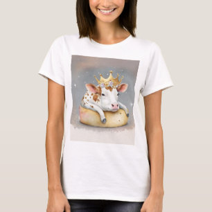 T-shirt Rêve de vache royale sur le trône de fromage