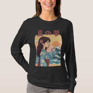 T-shirt Rêve d'été Fille de la Vague Japonaise
