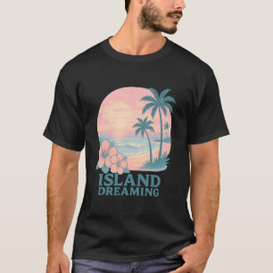 T-shirt Rêve d'île Coucher de soleil tropical Hibiscus Pal