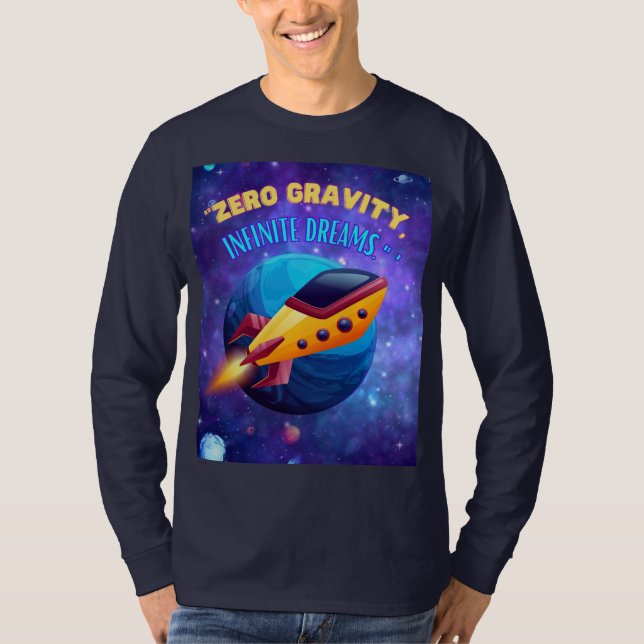 T-shirt rêve d'infini de gravité zéro, rocketship (Devant)