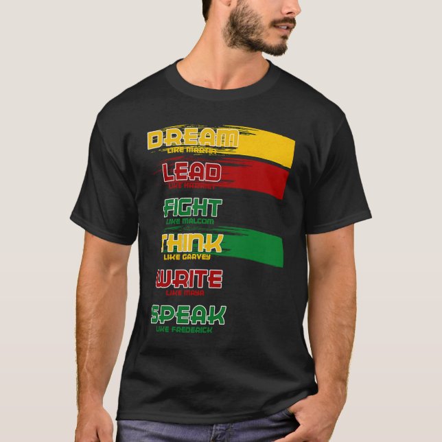 T-shirt Rêve Du Mois De L'Histoire Noire Comme Martin Diri (Devant)