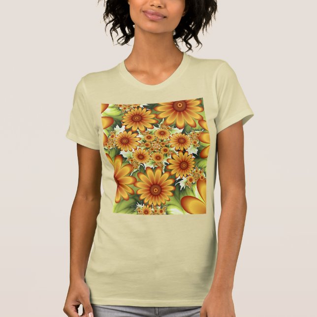 T-shirt Rêve floral, Fleurs Abstraites modernes Art fracta (Devant)