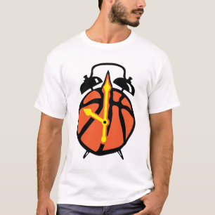 T-shirt reveil basketball ballon Clock Uhr orologio