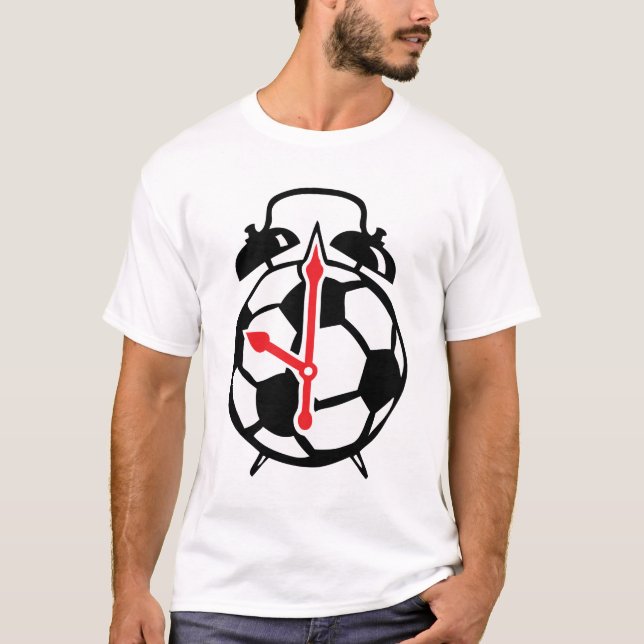 T-shirt reveil foot soccer ballon Clock Uhr orologio (Devant)