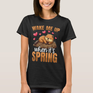 T-shirt Réveille-moi quand c'est le printemps Funny Ground