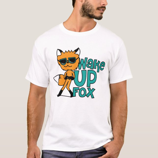 T-shirt Réveille-toi renard mec cool (Devant)