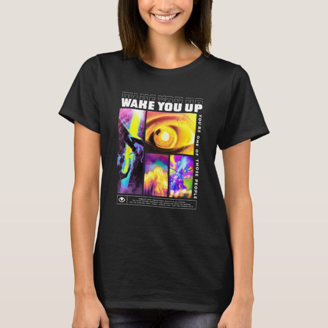 T-shirt Réveille-toi Techno EDM Rave (Devant)