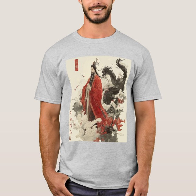 T-shirt Réveillez le mythe : oeuvre d'art chinoise inspiré (Devant)
