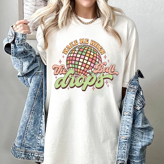 T-shirt Réveillez-Moi Quand La Boule Déclenchera Le Nouvel (Créateur téléchargé)