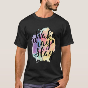 T-shirt Réveillez Priez Étouffer Cute Rainbow Faith Religi