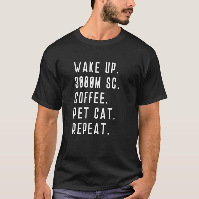 T-shirt Réveillez-vous 3000m Course d'obstacles Café Cares (Devant)