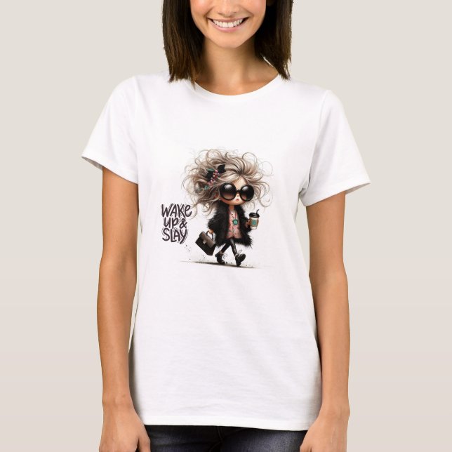 T-shirt Réveillez-vous et lancez la fille Boss Motivationn (Devant)