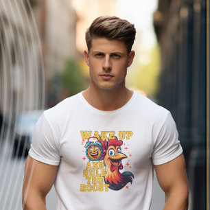 T-shirt Réveillez-vous et réglez le Roost drôle Rooster