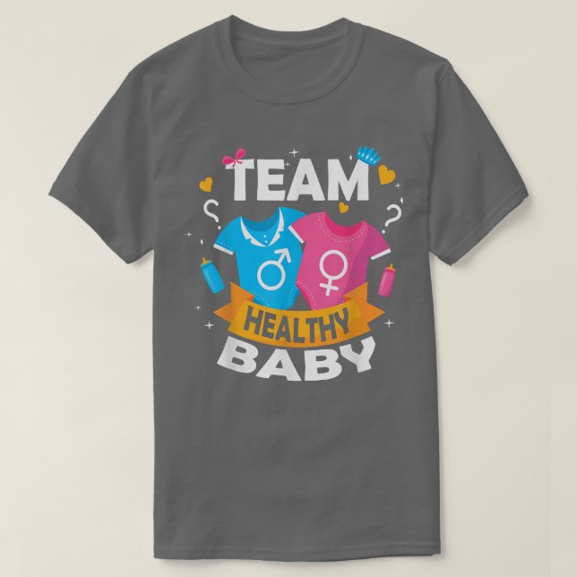 T-shirt Révélation Drôle De Genre De L'Équipe Bébé Sain Pa (Design devant)