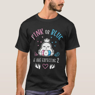 T-shirt Révélation du sexe de poussins jumeaux Rose ou Ble