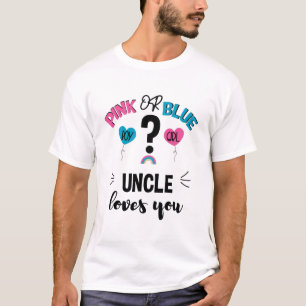 T-shirt Révélation du sexe du bébé Rose ou Bleu Oncle t'ai