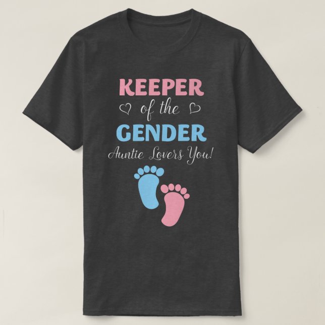 T-shirt Révélation du sexe Gardien du sexe Tante t'aime (Design devant)