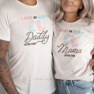 T-shirt Révélation du sexe Rose ou Bleu Papa t'aime