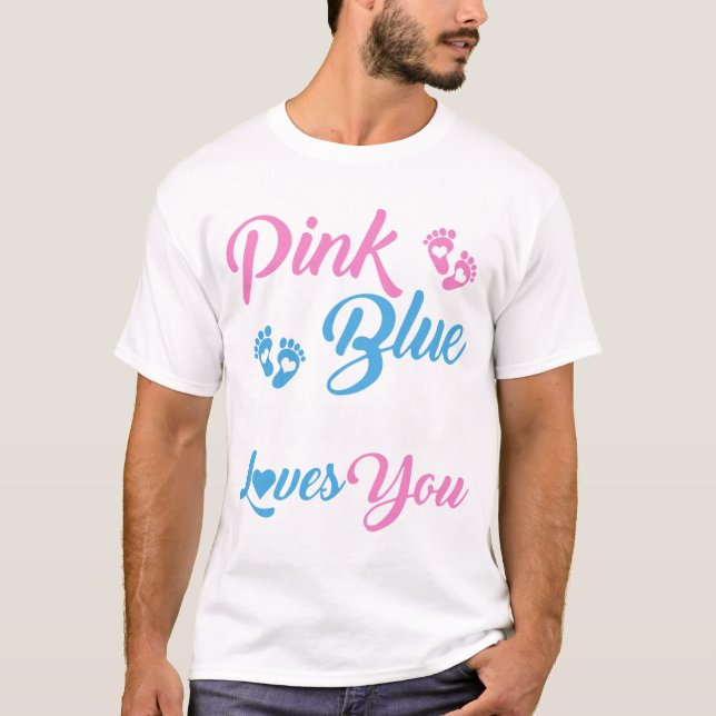 T-shirt Révéler le genre à la mode Grand-mère t'aime rose  (Devant)