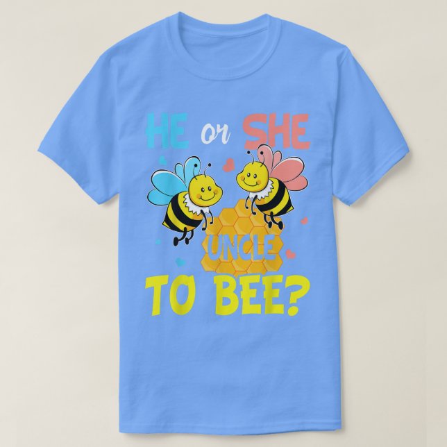 T-shirt Révéler le genre L'oncle à l'abeille annonce (Design devant)