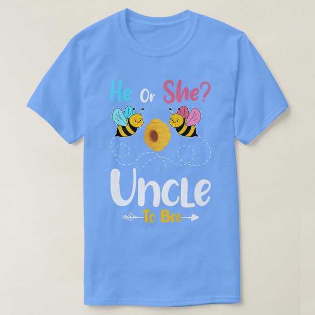T-shirt Révéler le genre L'oncle à l'abeille annonce (Design devant)