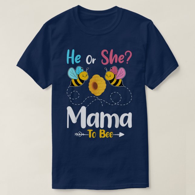 T-shirt Révéler le genre Lui ou Elle maman à Bee Baby Anno (Design devant)