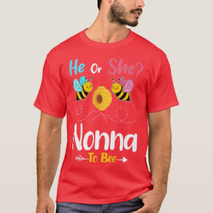 T-shirt Révéler le genre Lui ou elle Nonna à Bee Baby Anno