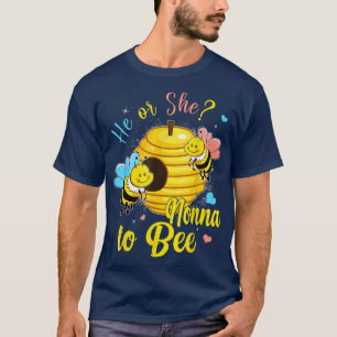 T-shirt Révéler le genre Lui ou elle Nonna à Bee Baby Anno