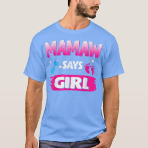 T-shirt Révéler le genre Mamaw dit fille jumeler famille b