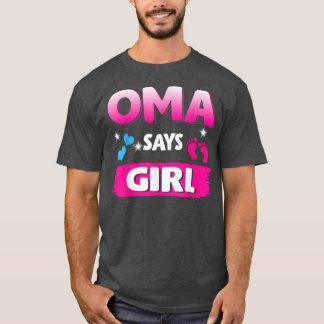 T-shirt Révéler le genre Oma dit fille jumeler famille béb